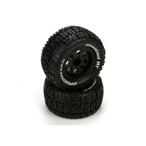Ecx Ruckus Tire, Premount, Front/Rear, Black Wheel - 2 - Ecx43008