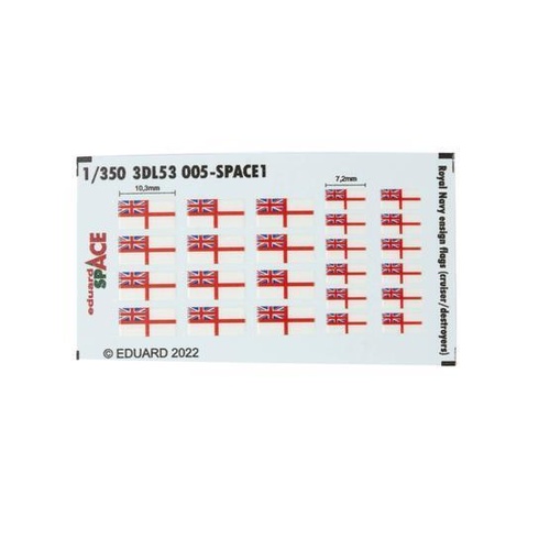 Eduard 1/350 Royal Navy Ensign Flages (Cruiser/Destroyers) Space Decals [3DL53005]