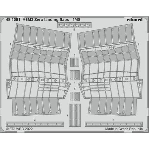 Eduard 1/48 A6M3 Zero landing flaps Photo etched set [481091]