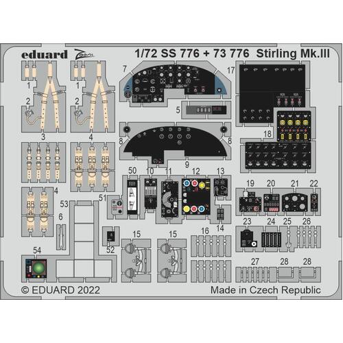 Eduard 1/72 Stirling Mk. III Photo etched parts [73776]