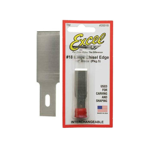 Excel No18 Small Chisel Knife Blades - 5 - Ex 20018