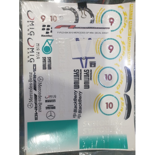 Mercedes W03 Decal Sheet - F1Pld019