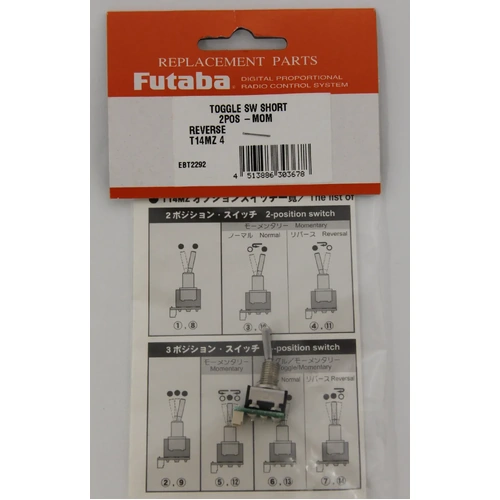 Futaba 18MZ  TOGGLE SW 3TF101F Short 2 position momentary [FUTEBT2292]
