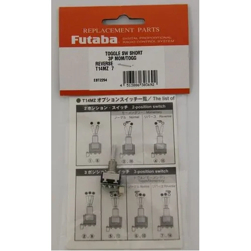 Futaba 18MZ  TOGGLE SW 3TF101H Short 3 position toggle/mo [FUTEBT2294]
