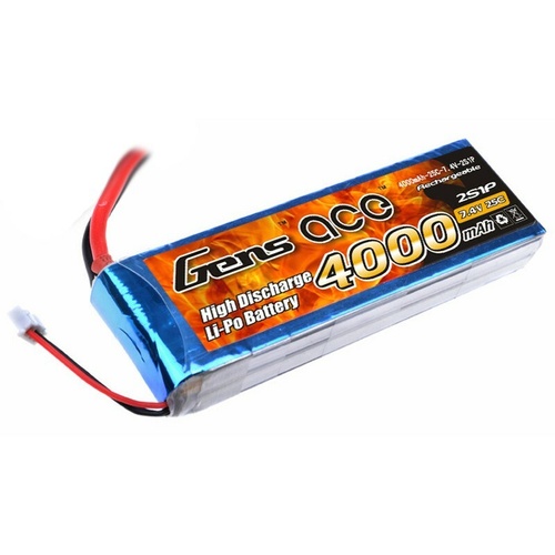 *DISC*Gens Ace 4000mAh 25C 7.4V Soft Case Lipo Battery (Deans Plug)