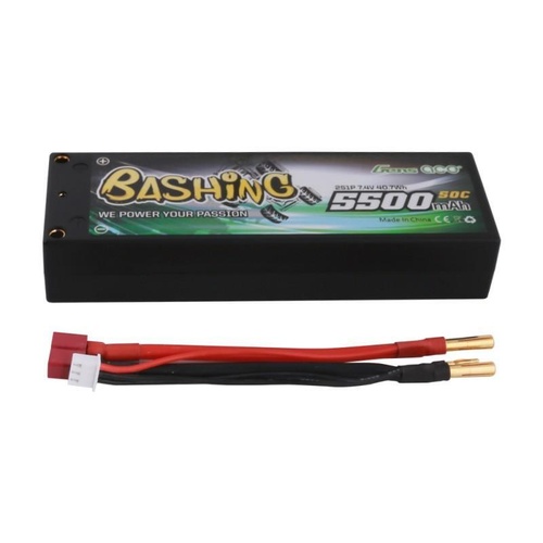*DISC*Gens Ace 5500mAh 50C 7.4V Hard Case Lipo Battery (4.0mm Banana to Deans Plug) Bashing Series