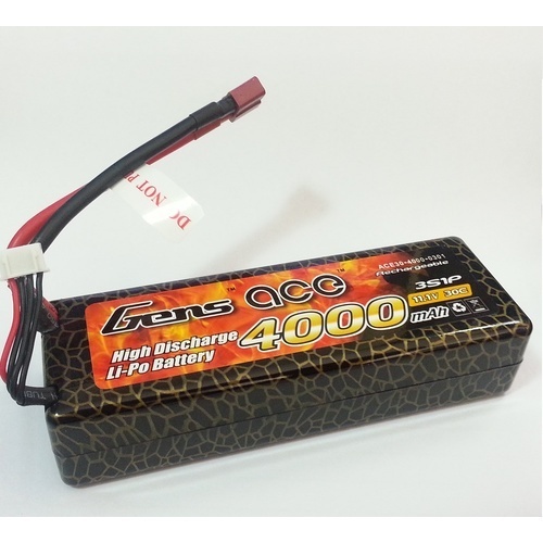 *DISC*Gens Ace 4000mAh 30C 11.1V Hard Case Lipo Battery (Deans Plug)