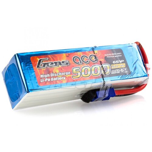 Gens Ace 5000mAh 45C 22.2V Soft Case Battery (EC5 Plug)