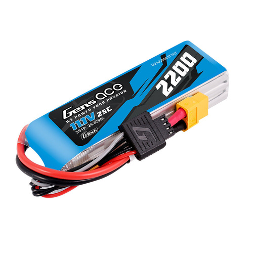 Gens Ace G-Tech 3S 2200mAh 25C 11.1V Soft Pack Lipo Battery  XT60