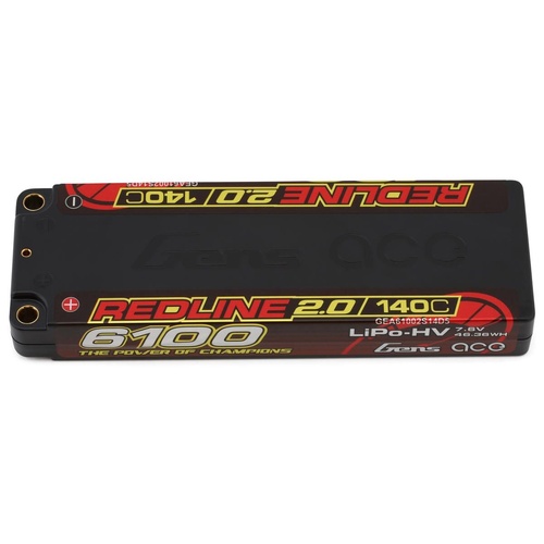 Gens Ace Redline 2.0 2S LCG LiHV Battery 140C (7.6V/6100mAh) w/5mm Bullets