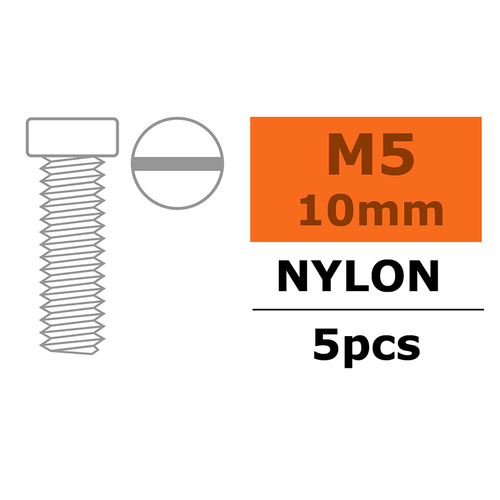 G-Force Pan Head Screw - M5X10 - Nylon (5)
