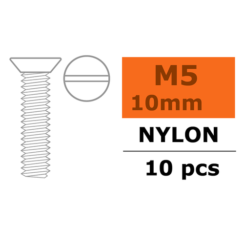 G-Force Flat Head Screw - M5X10 - Nylon (5)