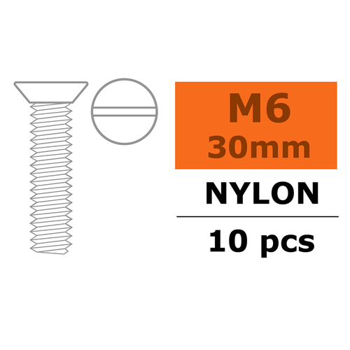 G-Force Flat Head Screw - M6X30 - Nylon (5)