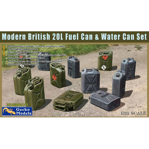 Gecko 1/35 Modern British 20L Fuel Can & Water Can Set Plastic Model Kit