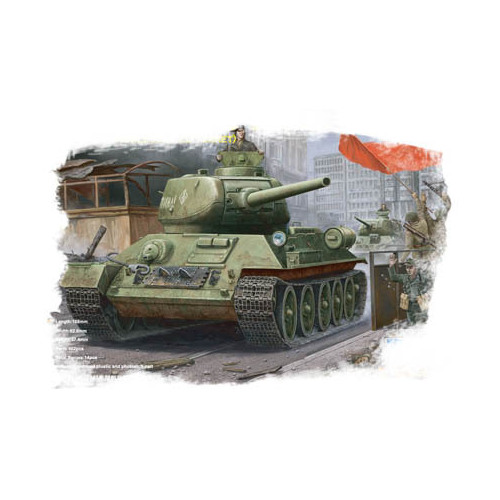 HobbyBoss 1/48 RussianT-34/85(1944 angle-jointed turret) tank Plastic Model Kit [84809]