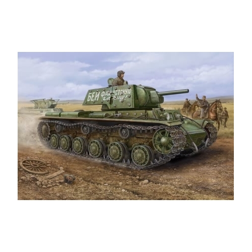 HobbyBoss 1/48 Russian KV -1'S Ehkranami tank Plastic Model Kit [84811]