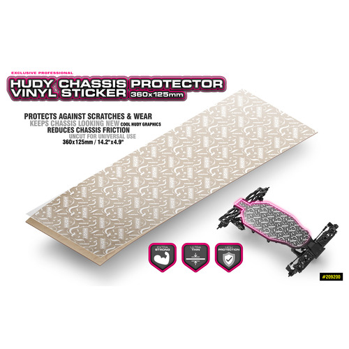 HUDY CHASSIS PROTECTOR VINYL STICKER 360X125MM - HD209200