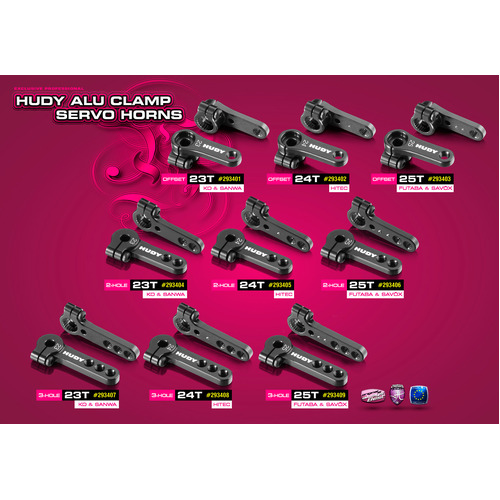 HUDY ALU CLAMP SERVO HORN - FUTABA - 25T - HD293409
