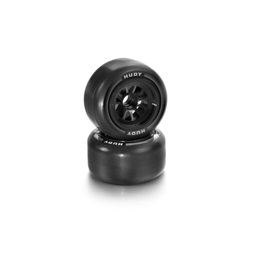 HUDY 1-10 FORMULA RUBBER TIRE - PREMOUNT FRONT (2) - HD803072