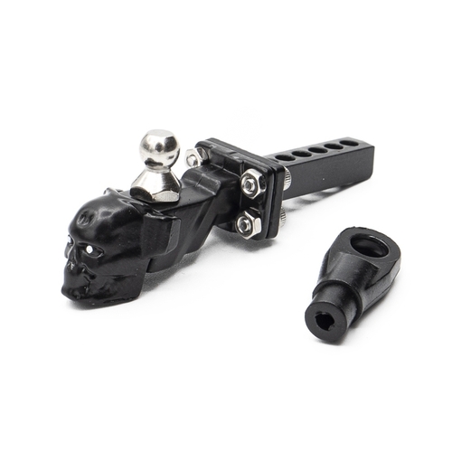 HOBBYTECH BLACK SKULL TRAILER DROP HITCH REVEIVER TOWBAL IN ALUM. - HT-SU1801115
