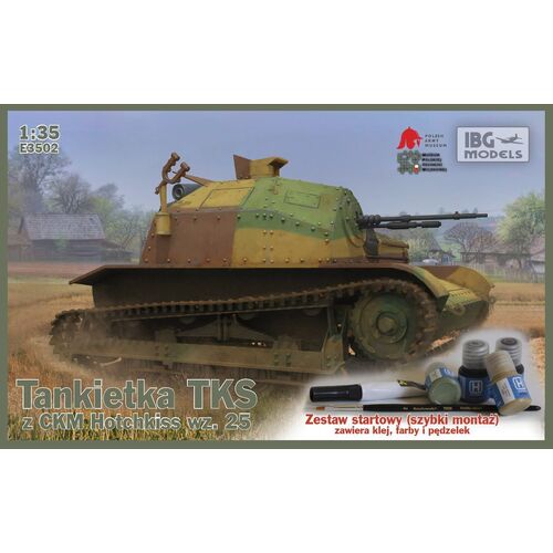IBG 1/35 TKS Polish Tankette with machine gun (inc. quick build tracks and Hataka paint set) [E3502]
