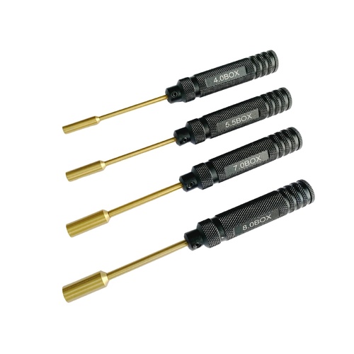 I'M RC 4PC HEX SCREWDRIVER CHROME HEX SOCKETS TITANIUM HEX TIPS