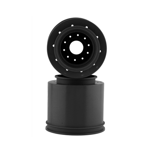 Aggressor - 2.6 x 3.8" 17mm hex Monster Truck wheel, (black) with interchangeable hubs (Traxxas Maxx, Losi LMT)