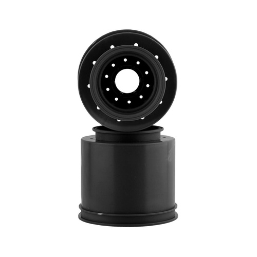 Aggressor - 2.6 x 3.8" 17mm hex Monster Truck wheel, (black) with interchangeable hubs (Traxxas E-Revo 2.0, Arrma Kraton)