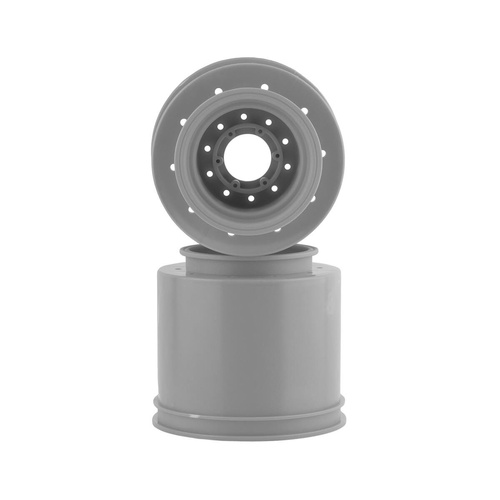 Aggressor - 2.6 x 3.8" 17mm hex Monster Truck wheel, (silver) with interchangeable hubs (Traxxas E-Revo 2.0, Arrma Kraton)