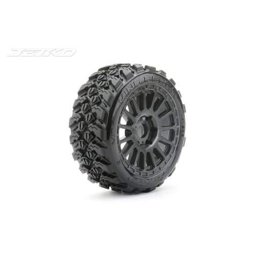 Jetko 1/8 Buggy EX-KING COBRA Tyres (Radial Rim/Black/Medium Soft/Belted) [1502RBMSGB]