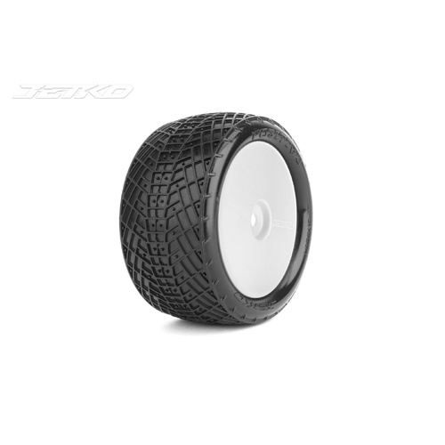 Jetko Positive 1/10 4WD Front Buggy Mounted Tires Medium Soft (Pre-Glued)