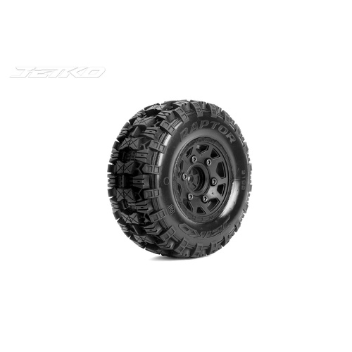 Jetko 1/10 SC EX-RAPTOR/Claw Rim/Black/Medium Soft/Glued/Belted