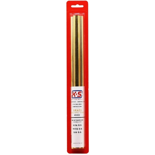 K&S LARGE BRASS TUBING 3 PIECE ASSORTMENT