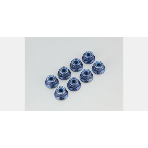 Kyosho Nut(M4x5.6)Flanged Nylon(Steel/Blue/8pcs