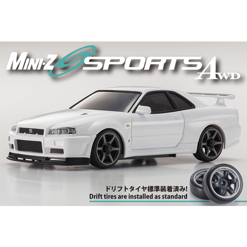 Kyosho Mini-Z Awd Sports Ma-020S Ready Set Nissan Skyline Gt-R R34 VÃƒ£Å¡Ãƒ€šÃ‚·Spec Ii NÃƒ£Ã†€™?ÃƒÆ’Å¡Ãƒ€šÃ‚¼R White
