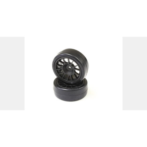 Kyosho FAT306BK TYRE DRIFT RR 14 SPOKE BLK 24mm