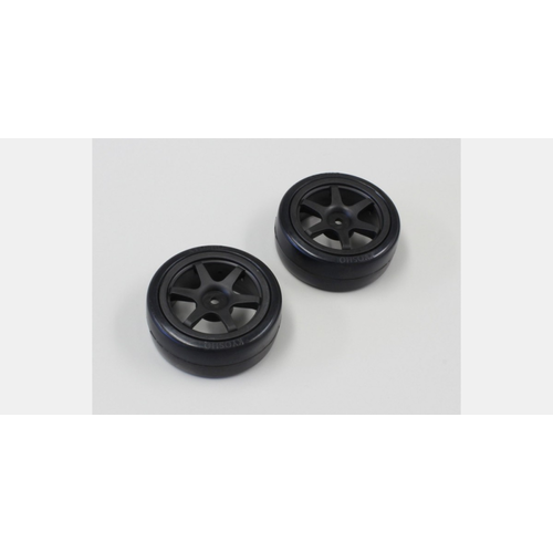 Kyosho FAT307BK Drift Tire(6-Spoke/Black/24mm/2pcs)