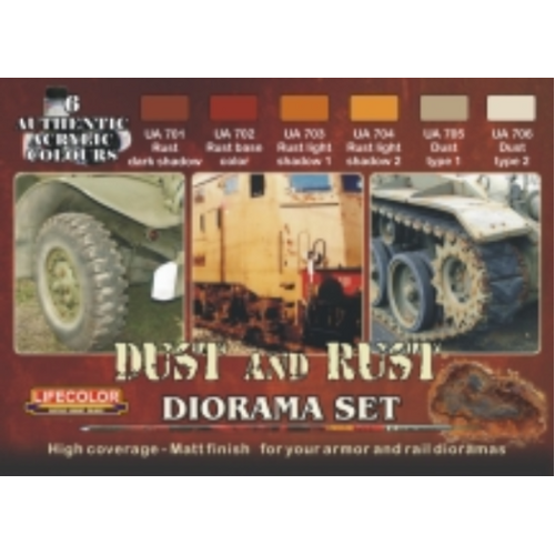 Lifecolor Dust And Rust Diorama Acrylic Paint Set