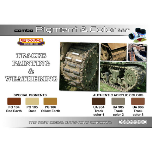 Lifecolor Tracks Painting And Weathering Pigment And Colour Acrylic Paint Set