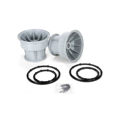 Losi Silver Wheel & Black Bead Lock Rings - 2, Mtxl - Los45013