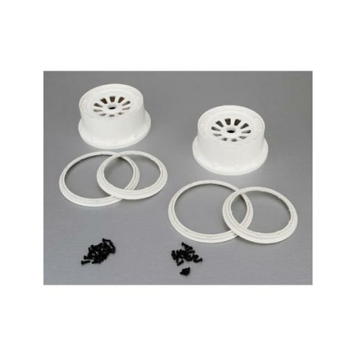 Losi Wheel And Beadlock Set - 2, White, 5Ive-T - Losb7033