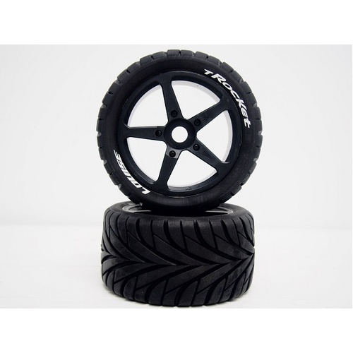####T-Rocket 1/8th Truggy Tyre BLK/spoke (USE3250SB)