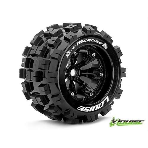 MT-Cross 1/8 Truck Tyre w/BLK rim