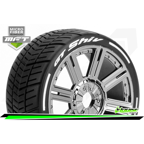 GT SHIV 1/8 Wheel & Tyre blk/chrome Soft MFT