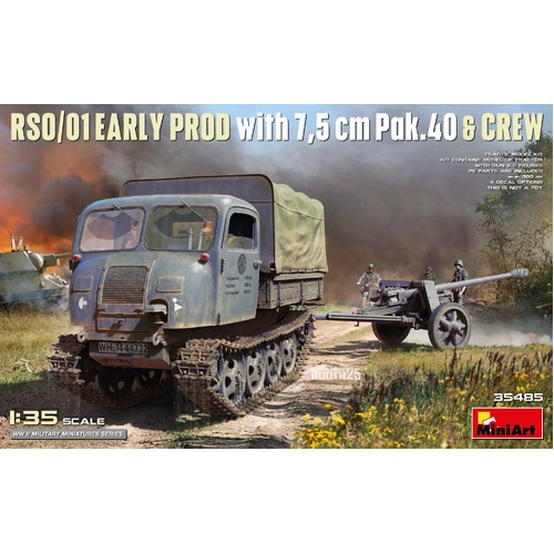 MiniArt 1/35 RSO/01 Early Prod. with 7.5 cm Pak.40 & Crew Plastic Model Kit