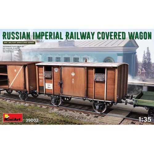 MiniArt 1/35 Russian Imperial Railway Covered Wagon Plastic Model Kit