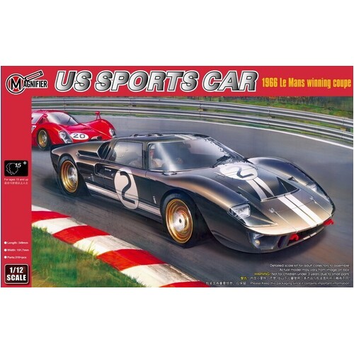 Magnifier 1/12 US Sports Car 1966 Le Mans Winning Coupe Plastic Model Kit [00019]