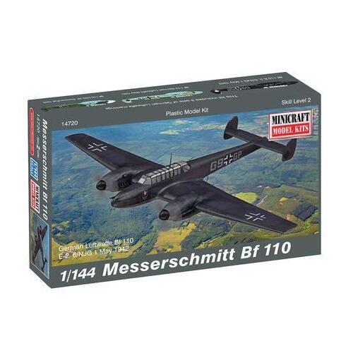 Minicraft 14720 1/144 Bf-110 Messerschmitt with 2 marking options Plastic Model Kit