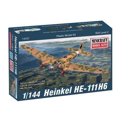 Minicraft 14721 1/144 HE-111 with 2 marking options Plastic Model Kit