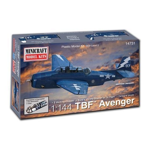 Minicraft 14731 1/144 TBM Avenger with 2 marking options USN Plastic Model Kit